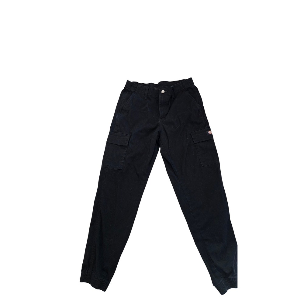 Dickies Black Cargo Pants Jogger Style Elastic Waist Utility Mens Size 29 4010